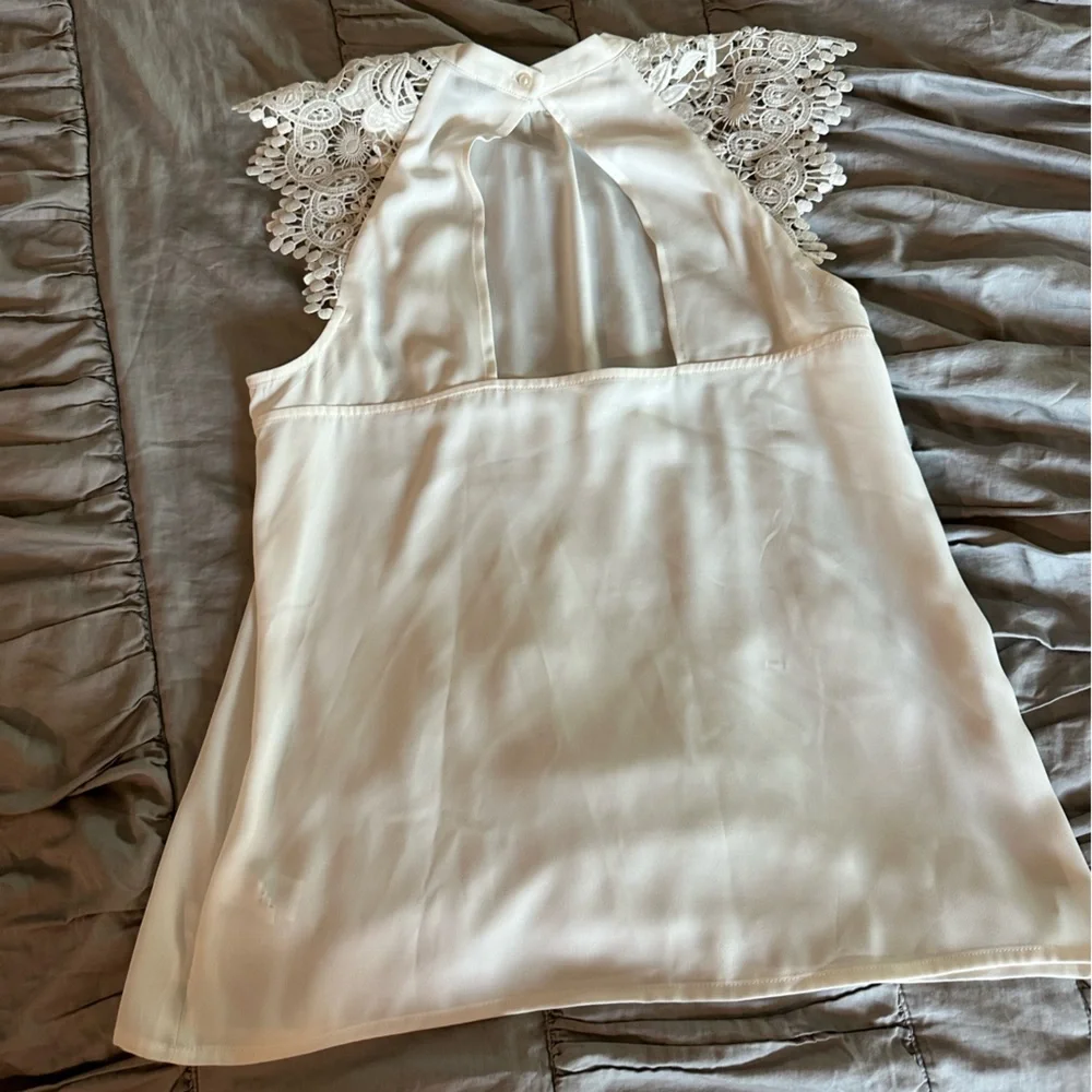 Express White Lace Detail‎ Blouse